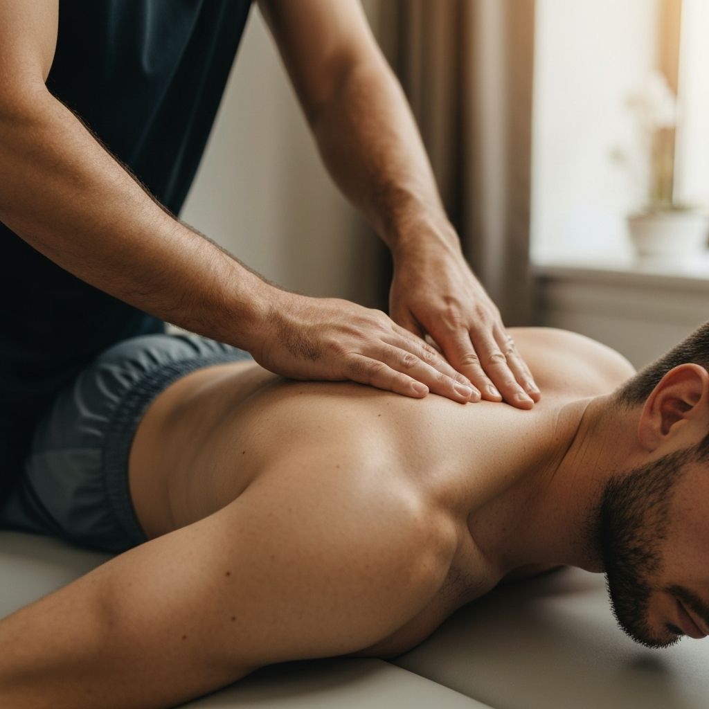 Professional sports massage therapy session